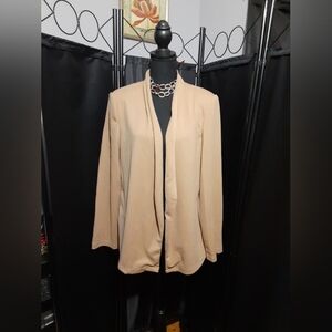 SHEIN Women's Camel Tan Blazer Classic Jacket Size L Business Casual Office